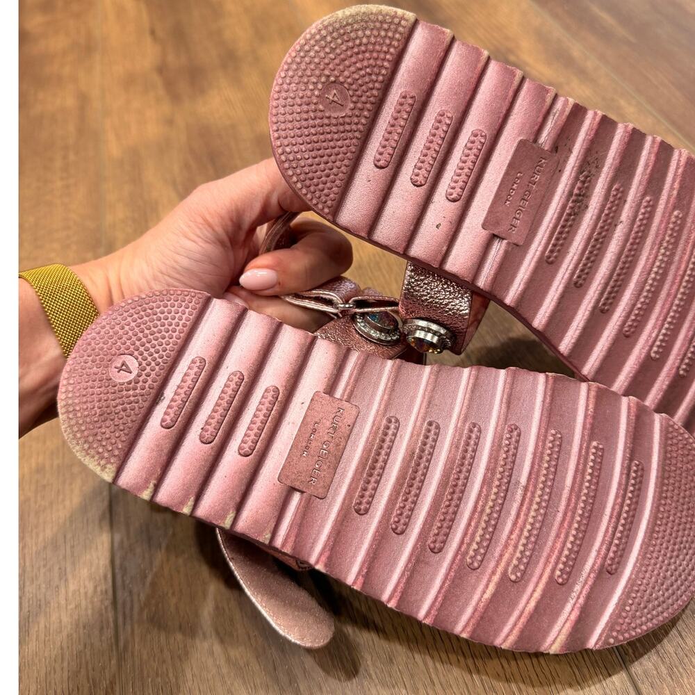 Kurt Geiger Mini Orson Pink Crystal Sandals Kids Size 4 - Picture 6 of 6
